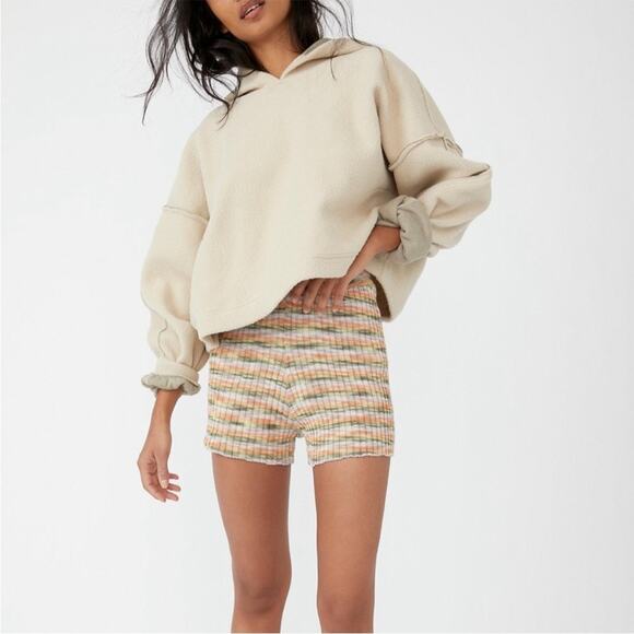 Free People We The Free Nebraska Faux Shearling Hoodie Tan Cream Womens Size S - Picture 1 of 11
